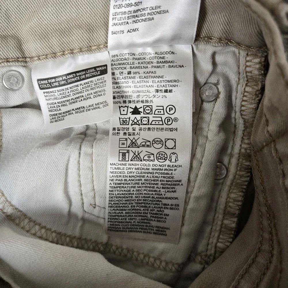 Levis Jeans 502 Men 29x32 (Fit 30x29) Regular Taper Khaki Chinos Casual Straight